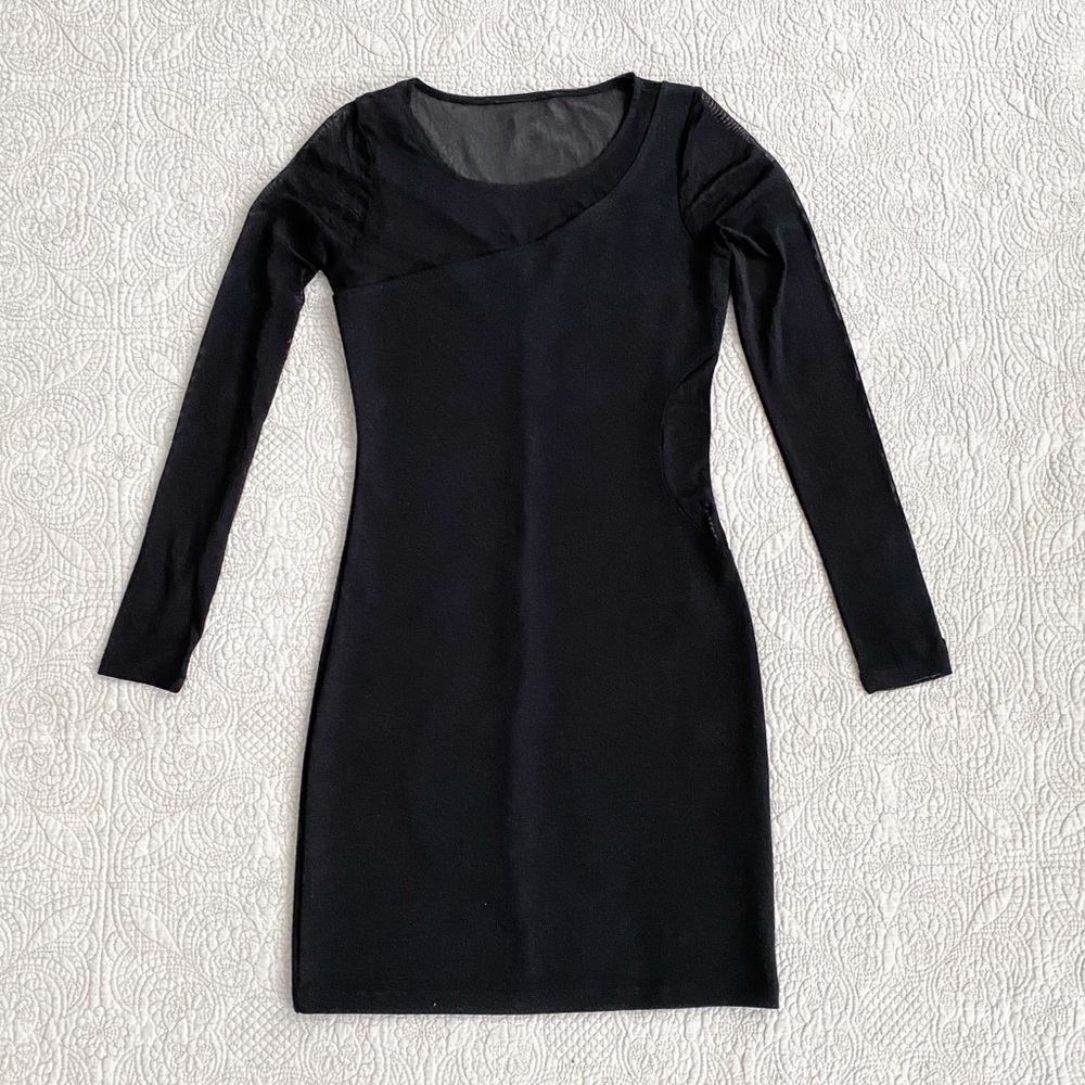 Sheer Sleeved Mini Dress